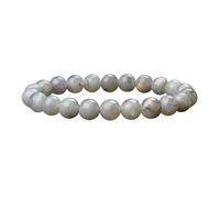 Bracelets gris naturels, perles rondes élastiques en pierre de lune lisse et flash, bijoux(21cm 8.3inch,8MM BEADS_E)