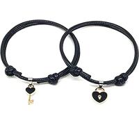 Bracelets Homme Femme 1 Paire Bracelet Couple Chic Réglable Clé en Résine Chaîne de Bloc à Coeur Bracelet pour Sortir ensemble Pulsera Gife pour Homme Femme Lovely And Attractive