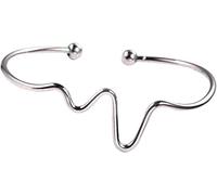 Bracelets hommes femmes mode simple femme rythme rythme ecg vague ouverte bracelet cadeau Pulsera Gife pour homme femme traitement de la mode