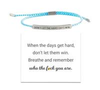 Bracelets inspirants 2026 pour femmes et filles « Don't Let The Hard Days Win » - Bracelet de force de motivation - Bijoux inspirants - Cadeaux pour femmes et filles, onesize, Argent, Sans pierre