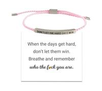Bracelets inspirants pour femme, bracelet « Don't Let the Hard Days Win », bracelet en corde réglable pour femme, bijoux encourageants pour la famille, les amis, à porter au quotidien, cadeaux pour