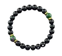 Bracelets jaunes naturels for hommes et femmes, perles en pierre, bijoux for gagner de la richesse l'argent, bracelet élastique fait main(19cm(7.48inch),8 MM BEADS_N)