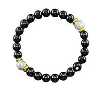 Bracelets jaunes naturels for hommes et femmes, perles en pierre, bijoux for gagner de la richesse l'argent, bracelet élastique fait main(19cm(7.48inch),8 MM BEADS_P)