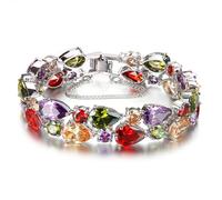 Bracelets joncs pour femme, grenat, améthyste, péridot, morganite, collier de pierres précieuses, boucles d'oreilles, bagues, bracelets, parures de bijoux hypoallergéniques pour mariage pour mariées