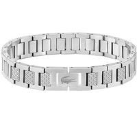 Lacoste Bracelet à Maillons pour Homme Collection METROPOLE en Acier Inoxydable Embelli avec Motif Petit Piqué - 2040117