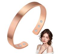 Bracelets Magnétiques en Bronze, 1 Pièces Bracelet magnétique en cuivre pour homme et femme, Bracelet en cuivre pur réglable avec 6 aimants