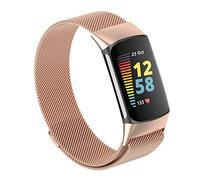 Bracelets magnétiques en maille uniquement compatibles avec les bracelets Fitbit Charge 5, sans boucle, bracelets de rechange réglables en métal en acier inoxydable pour traqueur d'activité Charge 5, femmes et hommes