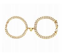 Bracelets magnétiques pour amis en paire, armure d'or, 2 pièces, longueur 18 cm, largeur 0,7 cm et 0,5 cm