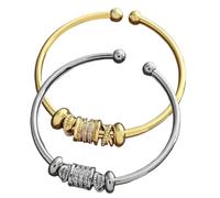 Bracelets manchette ouverts réglables | Bracelet d'amour et d'amitié en oxyde de zirconium - Bijoux tendance réglables pour femmes et couples, one size, Zinc, Pas de gemme