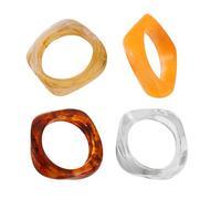 Bracelets massifs - Lot de 4 bracelets irréguliers en résine massive | Manchette géométrique esthétique pour la vie quotidienne, streetwear, fêtes, rendez-vous, vacances, anniversaire