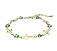 Bracelets mauvais œil pour femme, bracelet réglable plaqué or 18 carats, chaîne de main, cadeau délicat qui ne ternit pas pour elle, One Size, Métal, Pas de gemme