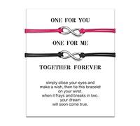 Bracelets mère fille ensemble assorti cordon String Bracelet cadeau de maman à la relation de fille à la main souhait bijoux pour femmes filles (2pcs sans fin)