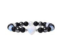 Bracelets Messages Avec Perles Bijoux Heart Charms Bangles Stone With Pearls Beads Bracelet Couleurs Breloques Amoureux Anneaux (G, One Size)