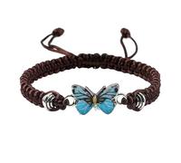 Bracelets papillon pour adolescentes - Cordon réglable - Bracelets papillon pour femme - Jolis bracelets à breloques papillon - Bracelet enregistreur vocal, taille unique, Corde en fil de fer, Pas de