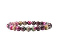 Bracelets perlés de Pierres précieuses pour Femmes Hommes - Perles Rondes de 8 mm - Collection Cerisier - Petites, Moyennes, Grandes Tailles