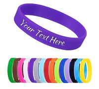 Bracelets personnalisés 1/10/30/50 carats en silicone avec gravure pour événements, soutien, mariage, motivation, sensibilisation (violet), Optional, Silicone, Caoutchouc.