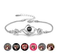 Bracelets Personnalisés avec Photo,Bracelet Photo Personnalisé avec Projection,Bracelet Photo avec Coffret Cadeau pour la Saint-Valentin,la Fête des Mères,les Anniversaires et les Mariages