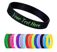Bracelets personnalisés en silicone 1/10/30/50 carats - Bracelets en caoutchouc gravés pour événements, soutien, mariage, motivation, sensibilisation, Optional, Silicone, Caoutchouc.