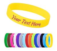Bracelets personnalisés en silicone 1/10/30/50 carats - Bracelets en caoutchouc gravés pour événements, soutien, mariage, motivation, sensibilisation, Optional, Silicone, Caoutchouc.