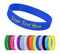 Bracelets personnalisés en silicone 1/10/30/50 carats - Bracelets en caoutchouc gravés pour événements, soutien, mariage, motivation, sensibilisation, Optional, Silicone, Caoutchouc.