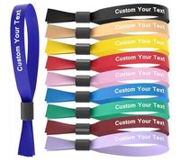 Bracelets personnalisés pour événements, bracelets bleus péronalisés, bracelets nominatifs, bracelets d'événement en tissu, bracelets d'identification pour enfants, bracelets en satin (35 x 1,5 cm,