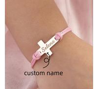 Bracelets personnalisés pour filles et garçons, bracelet tressé réglable en acier inoxydable, cadeau personnalisé SOS pour nouveau-nés or,argent,or roseAcier inoxydable