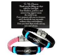 Bracelets phosphorescents en silicone avec nom infini pour couple avec message d'amour, cartes d'insertion de portefeuille, bracelet assorti pour couples, cadeaux pour amoureux, BF, GF