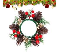 Bracelets pour anneaux de bougie - Pièce maîtresse de guirlande de Noël pour décoration de table | Anneaux de porte-bougie Festive, Bracelets verts pour les fêtes d'hiver d'automne de mariage ou