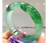 Bracelets pour Femme, Bijoux en jadéite birmane Naturelle 54 mm-64 mm, Vert Glace élégant, de Princesse, Meilleur Cadeau Lumineux (Couleur de la Pierre : 59-60 mm) (Vert, Jade 54)