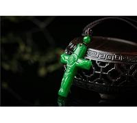 Bracelets pour Femmes, Chinois Naturel Vert Jade jésus Croix Pendentif Collier sculpté à la Main Charme jadéite Bijoux Mode Chance amulette Cadeaux Hommes Femme