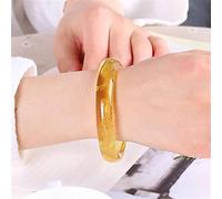 Bracelets pour Femmes, en Jade Naturel de Oriental rétro Classique, à maillons à Barre Ronde en Citrine, Pierre Naturelle en Cristal pour Hommes Femmes (Couleur : 15 mm,