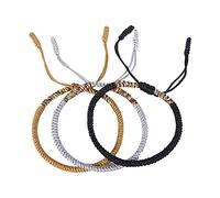 Bracelets pour Femmes Mode Femmes Lettre Signature bohême Tresse réglable Tissu Coton Bijoux 3 Blanc 16 cm