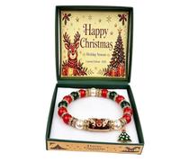 Bracelets Pour Filles Créations Esthétiques Vintage avec Boîte et Carte | Lot De Bracelets Élastiques De Noël Pour Adolescentes Amies Petite Amie Épouse Fête Vacances