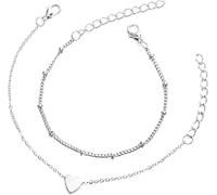 Bracelets pour homme et femme - 2 bracelets superposés réglables et robustes - 2 couleurs - Bracelets à maillons pour cadeau Pulsera Gife pour homme et femme - Traitement tendance