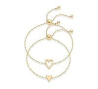 Bracelets pour mère et fille, ensemble de bracelets assortis en forme de cœur doré, cadeau pour maman et moi, parfait pour la fête des mères et les cadeaux d'anniversaire, One size, Métal, Agate