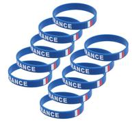 Bracelets pour Supporters de Sport, Drapeau du Pays Bleu, Lot 10 | Silicone Souple, Motif Imprimé du Drapeau Britannique, pour Matchs et Tournois, Esprit D'équipe