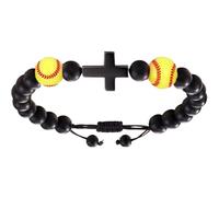 Bracelets religieux, bracelets chrétiens, bracelet avec perles religieuses | chaîne de perles de motivation avec corde tressée, bracelet de foi réglable, bijoux avec symboles noirs pour homme,