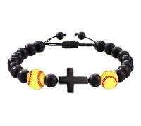 Bracelets religieux, bracelets chrétiens - Bracelet sport religieux | Chaîne de perles de motivation avec corde tressée, bracelet de foi réglable, bijoux avec symboles noirs,