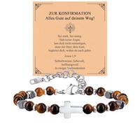 Bracelets religieux en forme de croix pour hommes et garçons - Cadeaux parfaits pour les fils, les pères, les neveux ou les garçons pour un anniversaire, Noël ou Pâques, An meinen Neffen, Acier