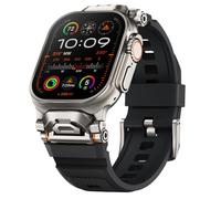 Bracelets robustes compatibles avec Apple Watch Ultra 2/Ultra 49 mm, 46 mm, 45 mm, 44 mm, 42 mm, bracelet de sport en silicone avec connecteur en acier inoxydable durable pour iWatch Series 10 9 8 7 6