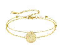 Bracelets Saint Benoît Bracelet avec médaille double face de Saint Benoît | Bracelet à breloques catholique pour femmes - Bijoux chrétiens de protection pour le baptême et la confirmation catholiques