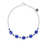 Bracelets Saphir Bleu pour Femme, Bracelet en Or 18 carats pour Femme avec Saphir Bleu 2,9 carats et Bracelet Diamant 17,1-19,8 cm