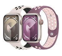 Bracelets Sport pour Apple Watch SE/2 40mm 41mm 38mm 44mm 45mm 42mm 46mm,Bracelet iWatch Ultra 2 49mm Homme/Femme,Banden Silicone Souple Respirant pour Apple Watch Serie 10 9 8 7 6 5 4 3 2 Nike+
