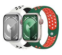 Bracelets Sport pour Apple Watch SE/2 40mm 41mm 38mm 44mm 45mm 42mm 46mm,Bracelet iWatch Ultra 2 49mm Homme/Femme,Banden Silicone Souple Respirant pour Apple Watch Serie 10 9 8 7 6 5 4 3 2 Nike+