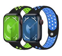 Bracelets Sport pour Apple Watch SE/2 44mm 45mm 46mm Ultra 2 49mm 42mm,Bracelet iWatch 40mm 41mm 38mm Femme/Homme,Banden Silicone Souple Respirant pour Apple Watch Serie 10 9 8 7 6 5 4 3 2 Nike+