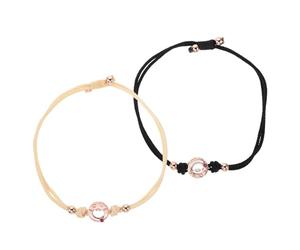 Bracelets Tactiles pour Couples, Paire Tressée Alliage et Corde, Ajustables | Bijou Sentimental, Usage Relation à Distance, Coffret 1 Paire, pour Poignets et Présents D’anniversaire
