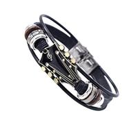 Bracelets tissés pour hommes - bracelets punk réglables élégants | Bijoux inspirés de la musique multicouche faits à la main, bracelet en cuir frais pour lui, accessoires de poignet à la mode,