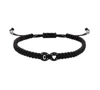 Bracelets tressés avec breloque d'initiale pour homme Ajustable Fait Main