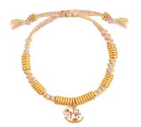 Bracelets tressés en corde de cheval pour le Nouvel An chinois 2026, bracelet à breloques en corde rouge tissé à la main, amulette Feng Shui chinoise de protection porte-bonheur pour femme, cadeau de