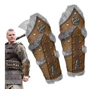 Bracelets Vikings - 1 Paire De Protections De Bras en Cuir | Jambières Cosplay Chevalier Pirate Bracelets pour Maillots De Chevalier Pare-Brise Renaissance pour